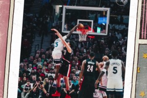 新“世界名画”！森林狼官方晒麦丹隔扣杨瀚森照片，小杨今天算交学费了